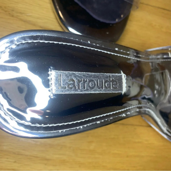 Larroud'e Vivi Lucite Hi Mule Silver Speccio - Size 6.5 - Picture 6 of 9